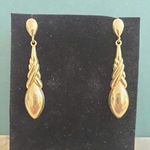 Italian 14K Gold Drop Marquis Earrings